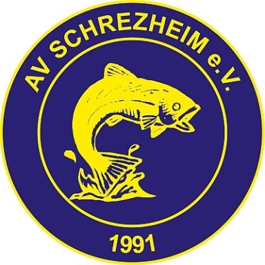 Logo des AV Schrezheim e.V. mit einem Fisch und der Jahreszahl 1991.