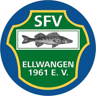 Wappen des SFV Ellwangen 1961 e.V. mit Fischsymbol und grün-blauer Farbgestaltung.
